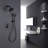 Premium Matte Black Shower Faucets & Systems With Adjustable Rain Shower