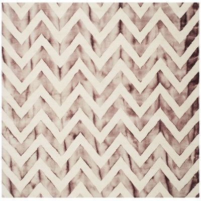Vandermark Hand Tufted Wool/Cotton Geometric Rug in Maroon/Ivory