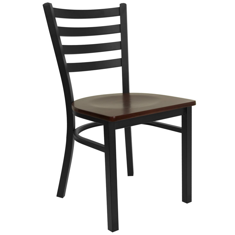 Chaise de restaurant Kendall, Acajou, Noir