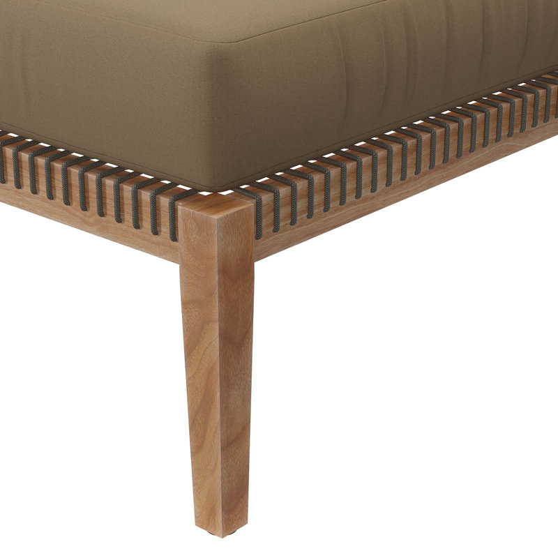 Repose-pieds d'extérieur en bois de teck Clearwater par Modway, Brun clair