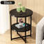 2 - Petite table de chevet ronde noire, pouvant servir de table basse dans le salon, décorée pour les espaces restreints, peu encombrante et multifonctionnelle, facile à assembler, en fer + 15,9 po de largeur, 18,77 po de profondeur