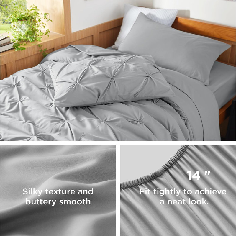 Pintuck Pinch Pleat Bed-in-a-Bag Sets (Set of 5 or 7)