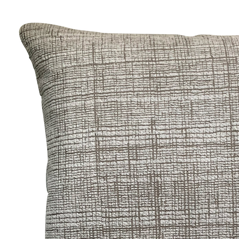 Coussin Brandi, Blanc / gris, H 18 po x l 18 po