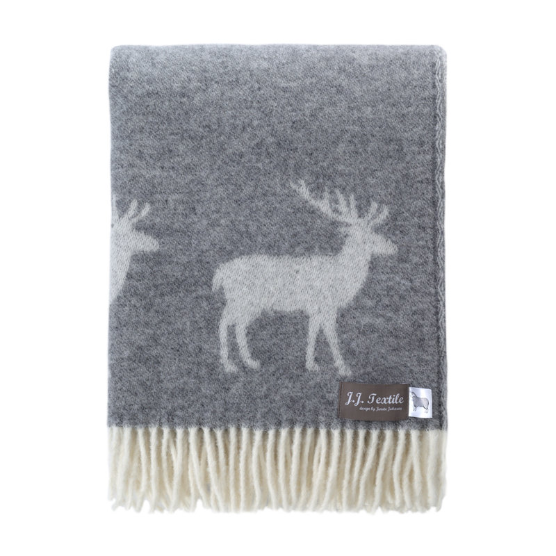Deer Wool Throw, Grey