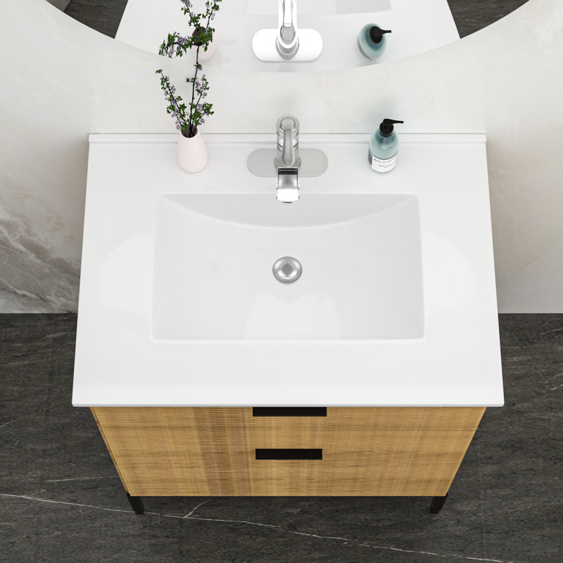Lavabo de meuble-lavabo rectangulaire blanc Adelle