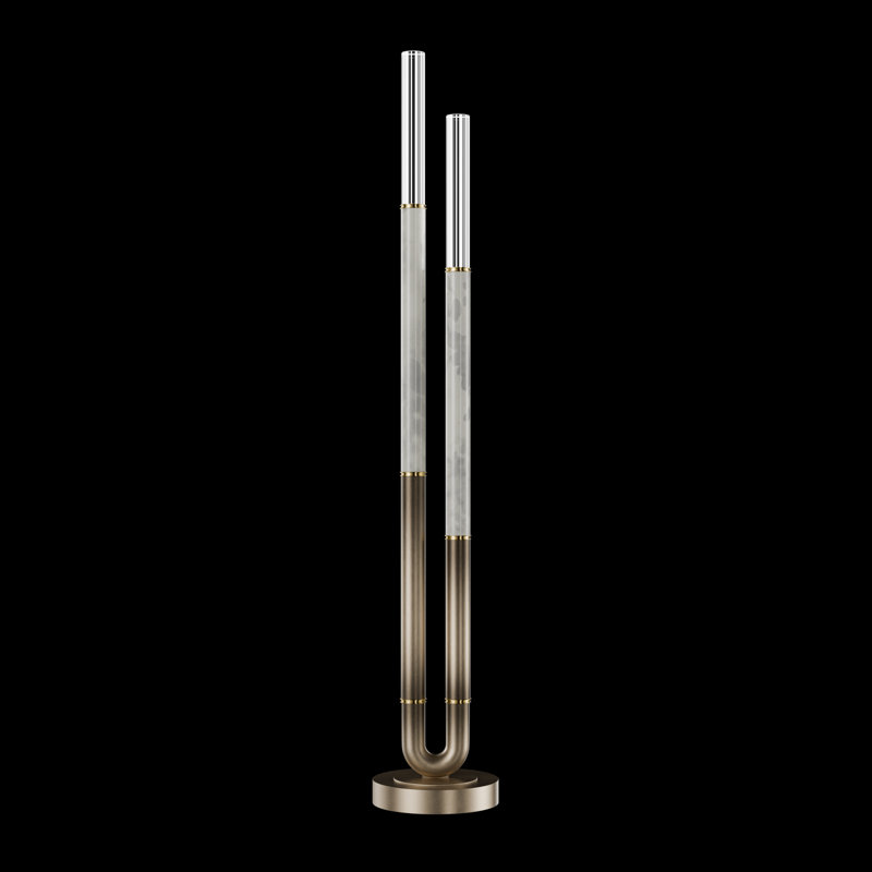 Lampe sur pied H 71,5 po Antonia, Ombre Bronze/Laiton fumé
