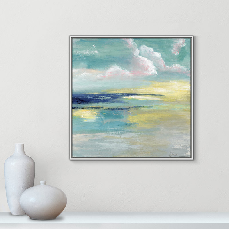 «Bertie Ocean View» par Tava Studios - reproduction d'art, H 31,5 po x l 31,5 po x P 2 po, Toile avec cadre blanc