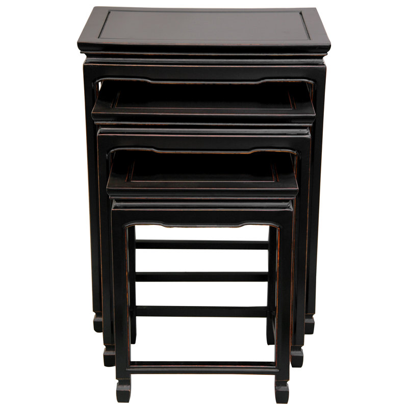 Hunt Solid Wood Nesting Tables, Antique Black