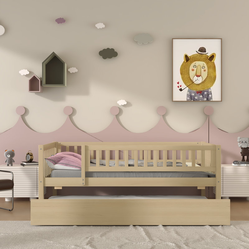 Miesner Kids Twin Daybed with Trundle, Natural