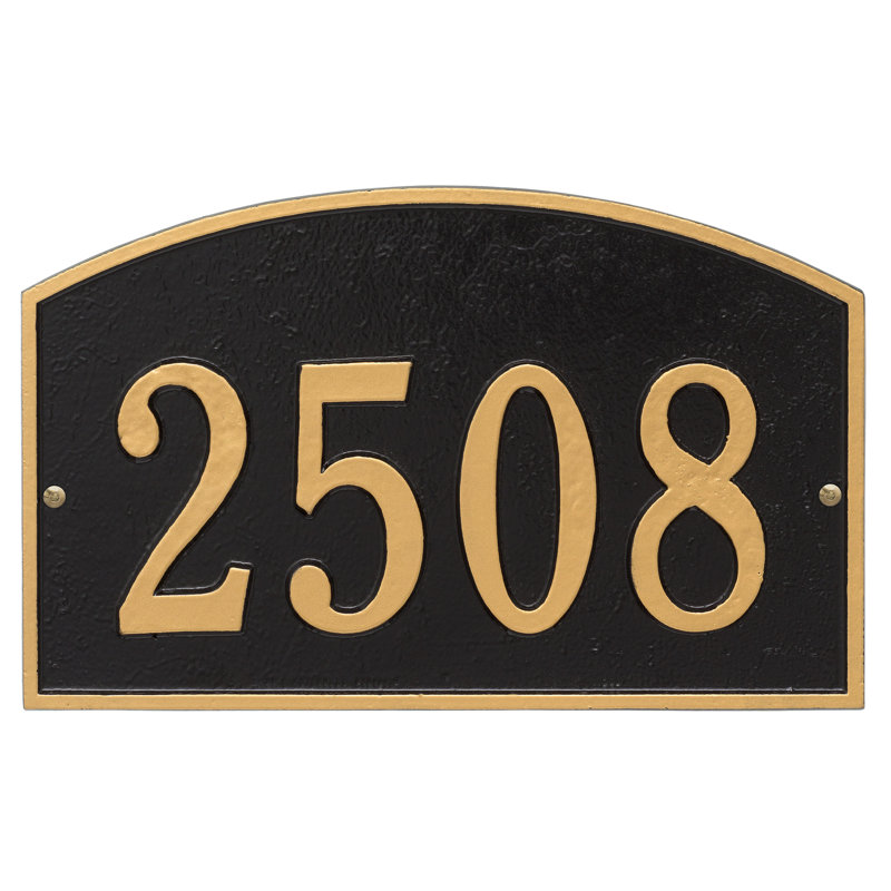 Plaque d'adresse murale sur 1 ligne Legacy, Noir/or, Oui