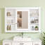 Armoire de rangement murale moderne 42 "avec porte miroir, 6 tablettes ouvertes, armoire de rangement en MDF pour salle de bain