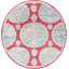 Tapis oriental en polypropylène tissé à la machine en rouge / gris / bleu-635400893