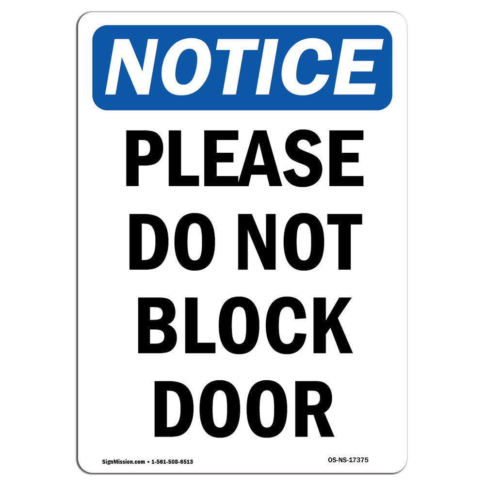 SignMission Please Do Not Block Door Sign | Wayfair