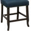 Ensemble de 2 chaises à hauteur de comptoir capitonnées en tissu bleu marine / brun foncé Lela