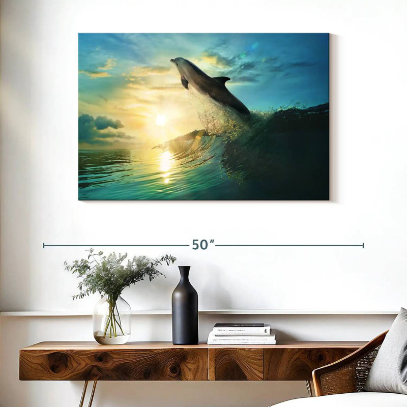 Brampt Sunset Dolphin, 26" H x 39" W