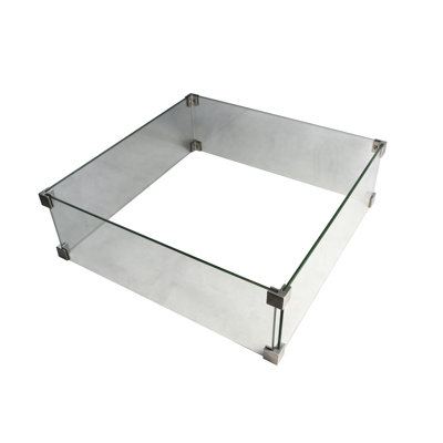 45.7cm Square Glass Fire Pit Accessory