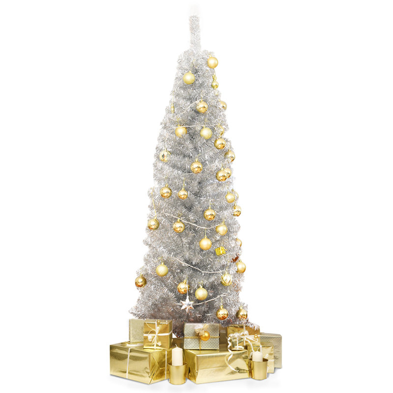 Arbre de noël artificiel argenté 6 pi