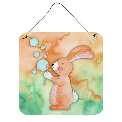 Rabbit and Bubbles Metal Wall Décor