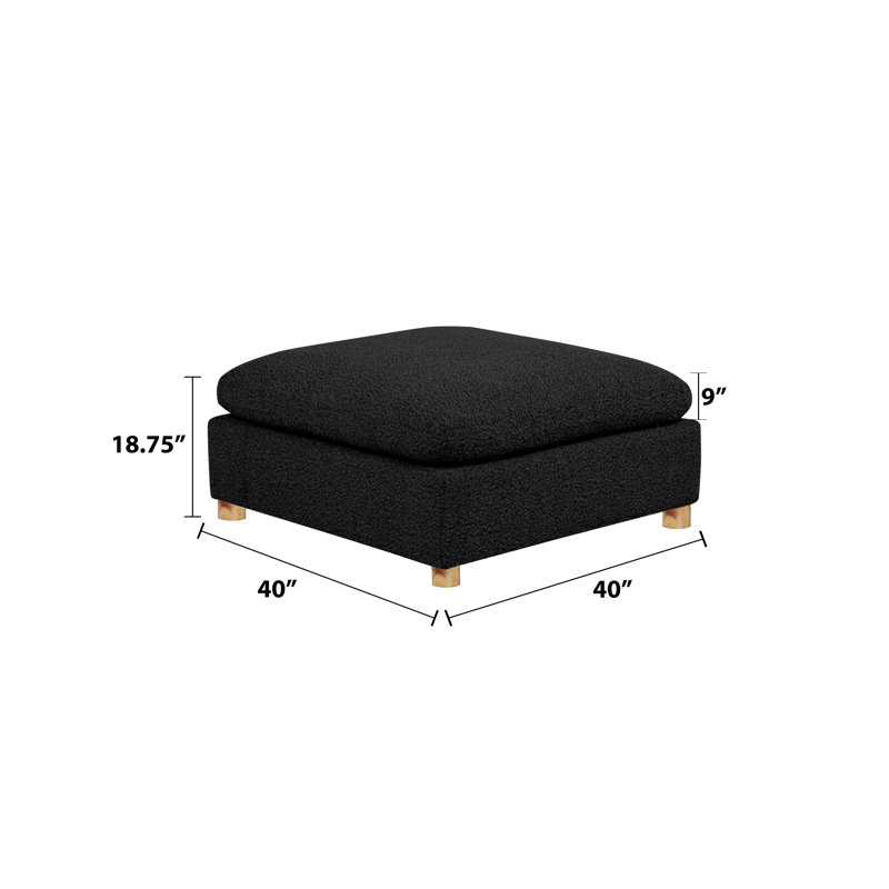 Repose-pieds modulaire en tissu Teddy Boucle, Ours en peluche noir