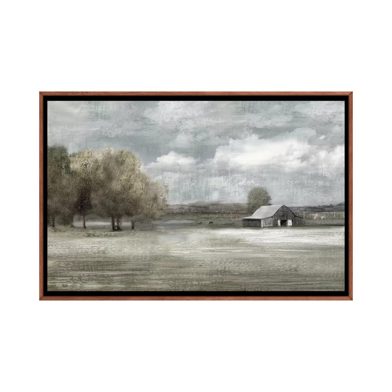 " Country Quiet " by Nan, Classic Brown Framed, 26" H x 40" W x 1.5" D