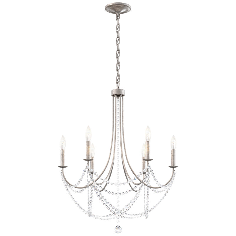 Verdana 6 - Light Chandelier, Antique Silver