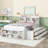 NestEdge Full Bed with Bookcase Headboard and Underbed Storage Drawers-115684313