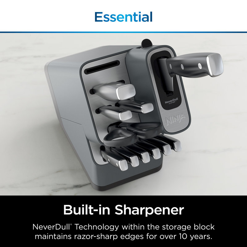 Ninja K12012 Foodi Neverdull Essential 12pc Knife System With Built-in Sharpener