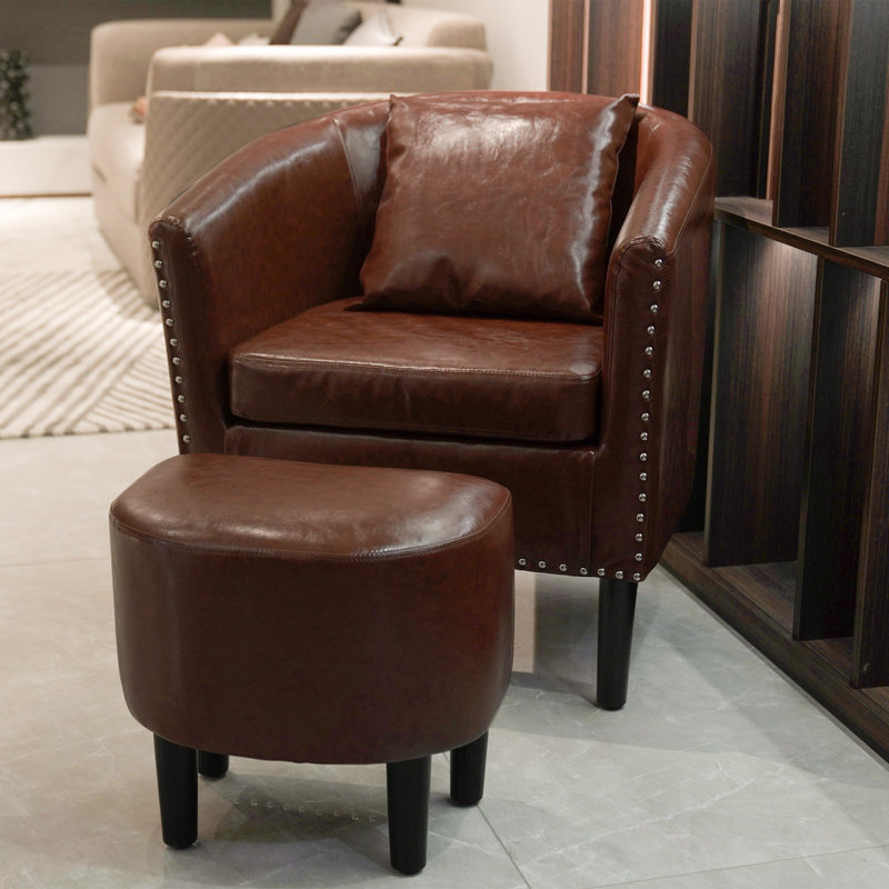Fauteuil demi-tonneau Senchal, Brun
