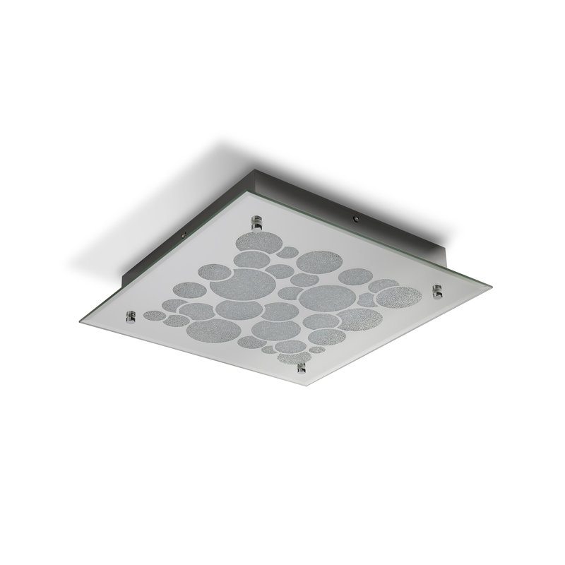 Glass LED Flush Mount, 7cm H x 35cm W x 35cm D