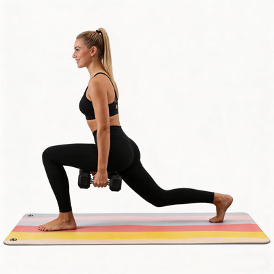 Multicolore, tapis d'exercice suspendu, tapis de yoga en PVC de 5 mm avec trous renforcés