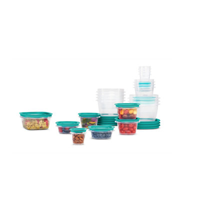 Ensemble de boîtes de rangement Rubbermaid Flex and Seal en bleu sarcelle, 21 pièces