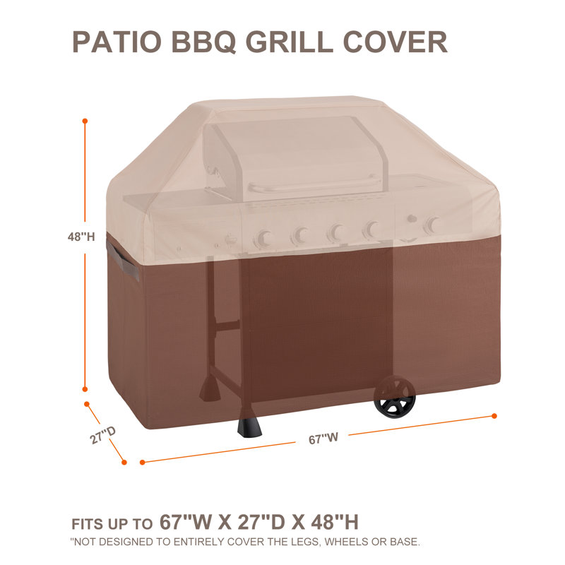 Universal Fit Patio BBQ Grill Cover Waterproof, 48" H x 67" W x 27" D