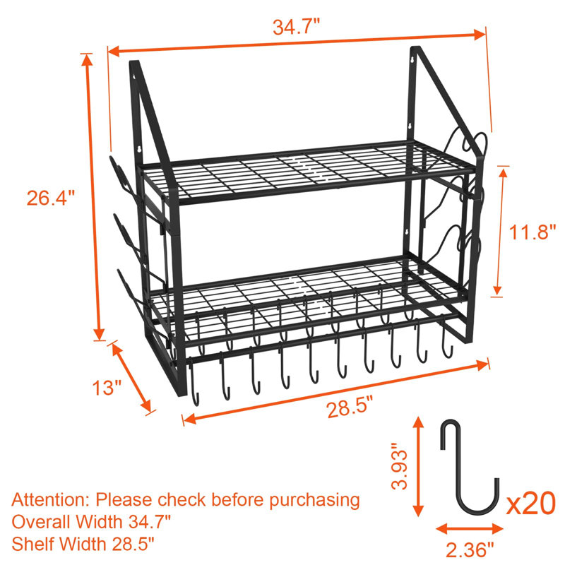 Pot Rack Wall Mounted