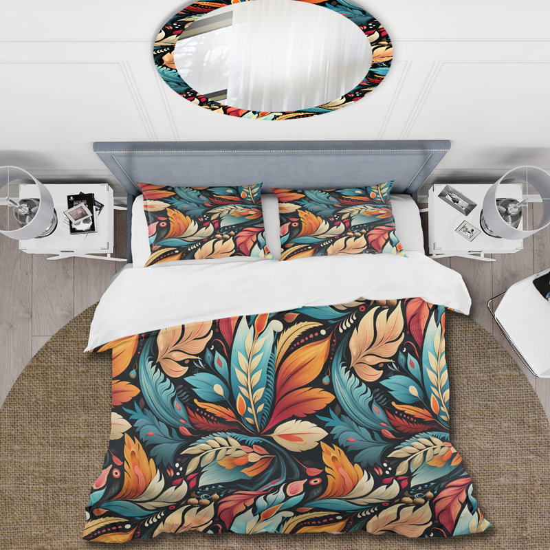 Ensemble de housse de couette artistique Boho, Housse de couette simple + 1 taie décorative stan
