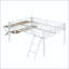 Lit mezzanine double en métal avec bureau intégré et bande lumineuse à DEL-133631692