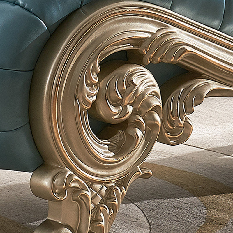 Banc rembourré en cuir véritable