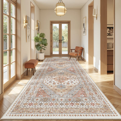 Malaika Machine-Washable Non-Slip Medallion Area Rug