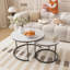 Table basse gigogne de 27,6 po pour salon de chambre à coucher, balcon, structure en marbre (ensemble de 2)-112941334