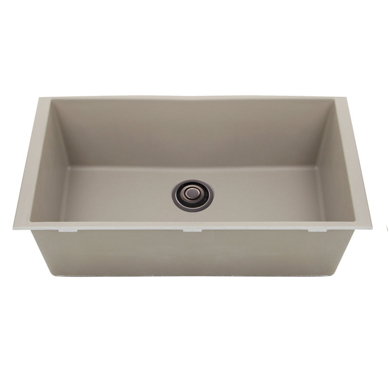 Plymouth 33" L x 19" W Undermount Kitchen Sink, Truffle