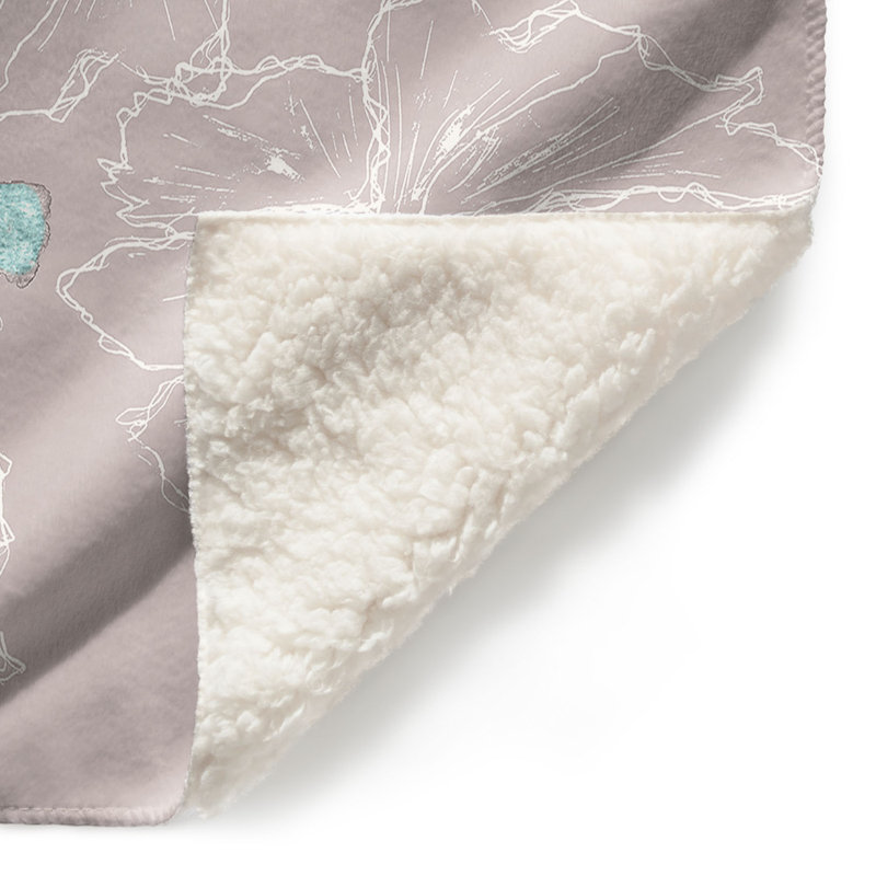 Couverture sherpa doux anemone papillon, l 51 po x L 60 po