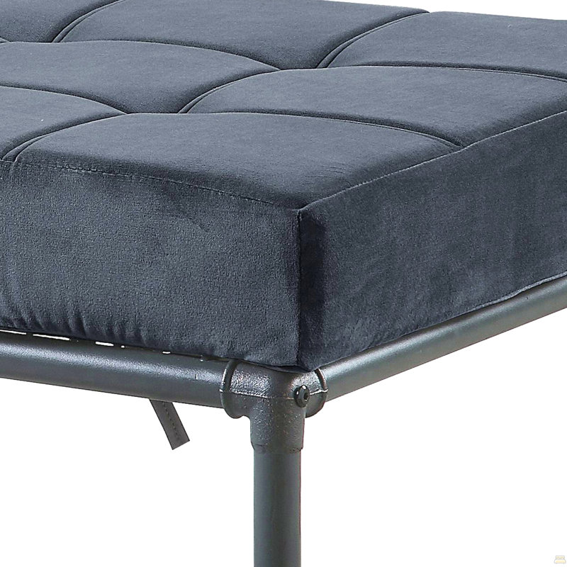 Banc gris et gris capitonné