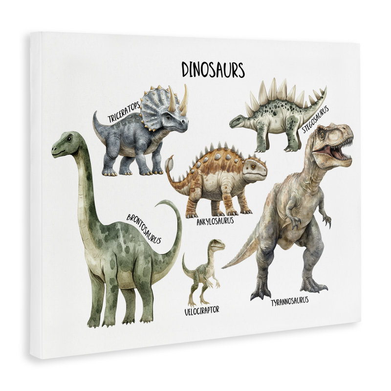 «Meet The Dinosaurs Canvas», conception par Christine Simpson Art, H 36 po x l 48 po