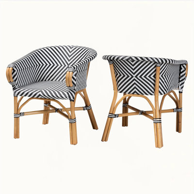 Ryer Rattan Bistro 2-Piece Armchair Set