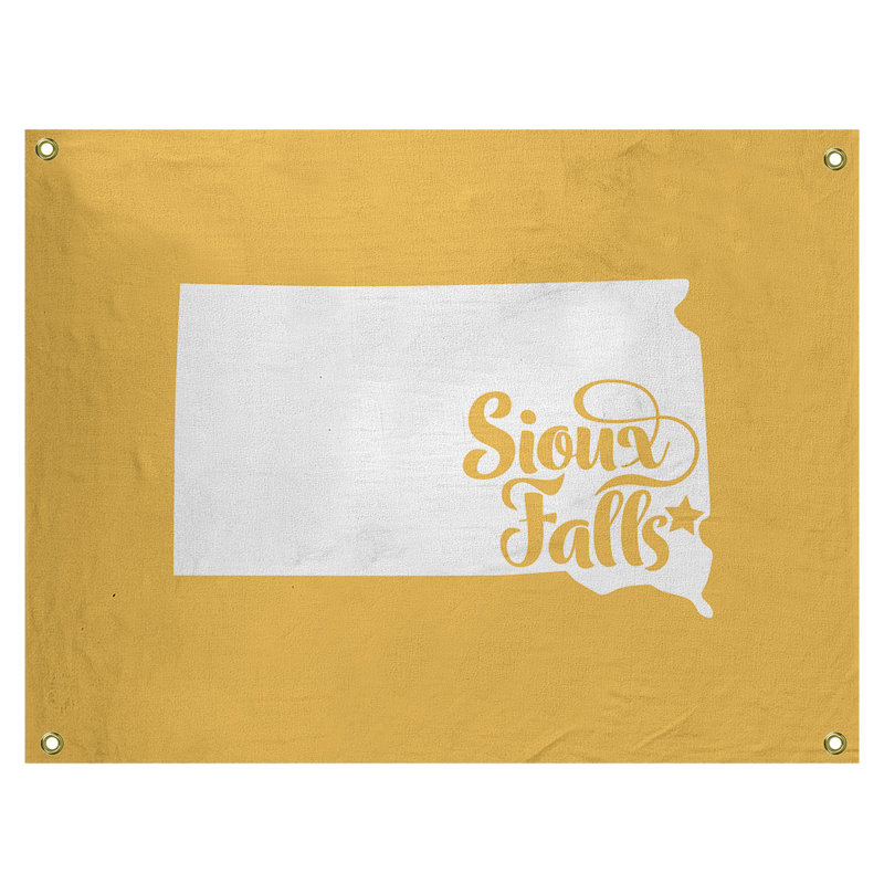 Tapisserie murale sioux chute south dakota, H 26 po x l 36 po, Jaune