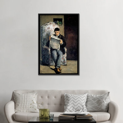 Reproduction d’art sur toile tendue, "the the artist père (reading l’evenement) 1866" par paul cezanne
