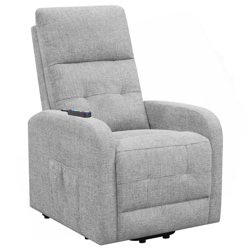 Fauteuil inclinable gris capitonné, Gris