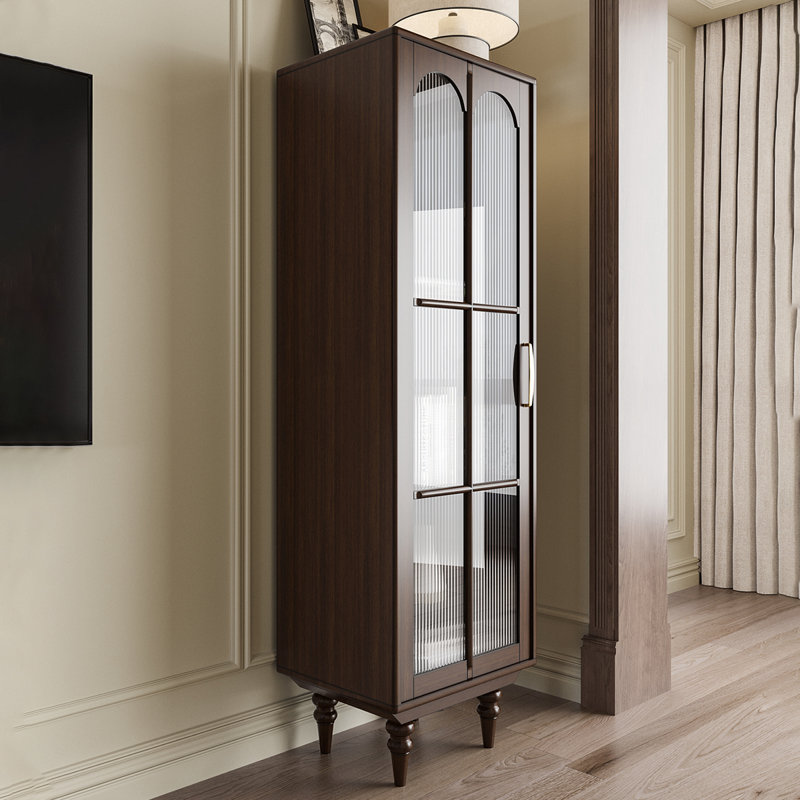 Dark-coffee Solid Wood + Glass Display Cases