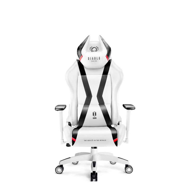 DIABLO CHAIRS White/Black Executive Chair with Wheels