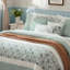 6 Piece Cotton Percale Quilt Set With Throw Pillows Aqua King/Cal King-121790711-121790712