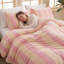 Ensemble de housse de couette à rayures roses pour grand lit, ensemble de literie à rayures larges et moelleuses avec 2 taies d'oreiller, ensemble de housse pour lit 3 pièces Cabana-131990093